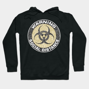 Warning Social Distance Beige Circle Design Hoodie